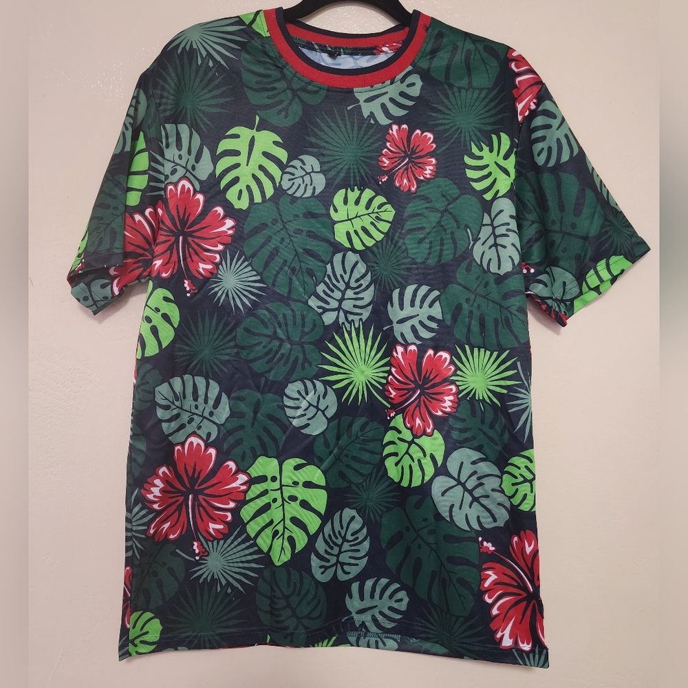 Southpole Hibiscus and Monsterra Jersey T-Shirt
